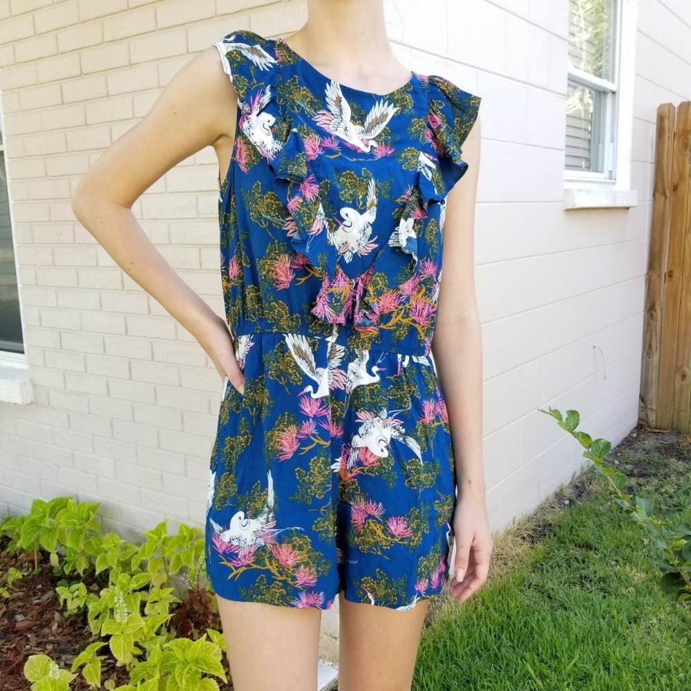 Express Crane Print Romper